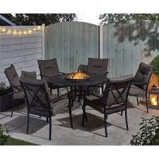 Garden mile large black square fire pit this simple fire pit is great for small more formal spaces. Catalonia Fire Pit And Ice Bucket Dining Set Layjao