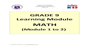 grade 9 learning module in math