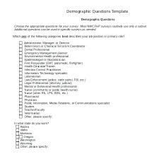 Survey Questions Template Questionnaire Demographic Questions