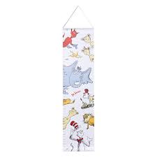 Trend Lab Dr Seuss Friends Canvas Growth Chart Blue Red Yellow Gray White