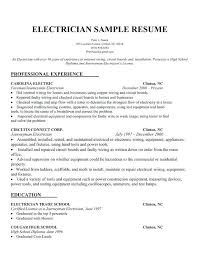 Electrical Maintenance Resume Examples Electrician Apprentice Sample