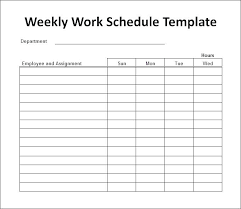 Weekly Work Schedule Template Free Download
