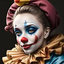 premium ai image female clown with makeup