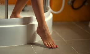 slippery shower floor or bathtub