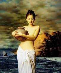 謝楚餘人體油畫中最美最性感的模特是妻子
