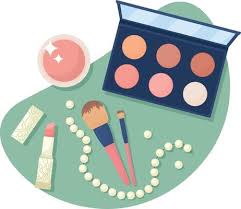 makeup accessories vector art icons