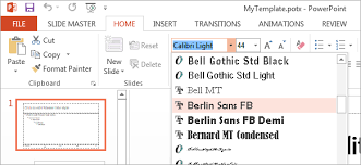 default font in powerpoint