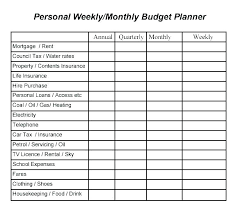 Monthly Expenses Worksheet Excel Personal Monthly Budget Worksheet