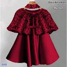 Benang rajut tebal ukuran : Gaun Pesta Anak Model Dress Cape Brukat Free Bando Baju Pesta Ulang Tahun Anak Dress Kelly Shopee Indonesia