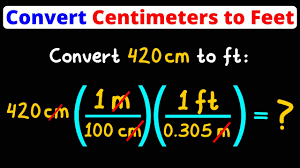 convert centimeters to feet cm to ft
