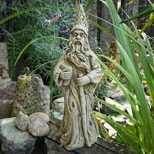 Wizard Warlock Stone Statue Outdoor