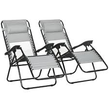 Outsunny Garden Recliner Chairs Set Of