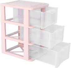 3 drawer plastic cube storage organizer