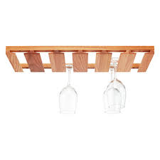 oak undercabinet wine glass rack the