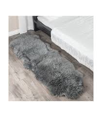 dover grey sheepskin rug 2 pelt 2x6