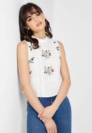Floral Embroidered Sleeveless Top