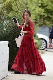 olivia wilde looks gorgeous in a red