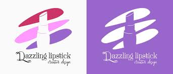 lipstick logo design in silhouette with