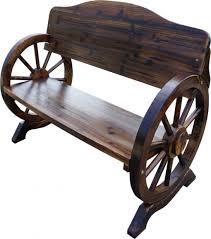 bench with wagon wheels top ers 57