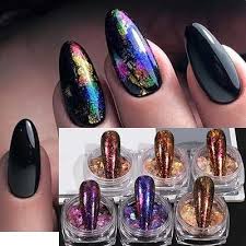 6 bo opal iridescent flakes nails