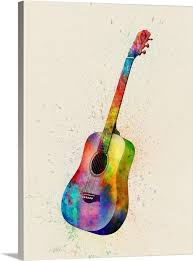 Acoustic Guitar Abstract Watercolor