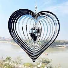 Heart Pattern Wind Spinner Stainless