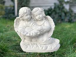 Stone Angels Couple Statue Romantic