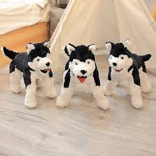 cute plush livlig husky dog toy pillow