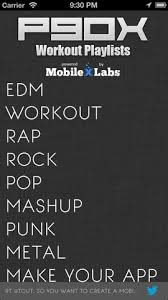 workout playlists for p90xipad app finders