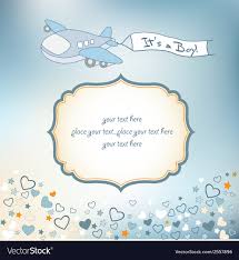 Baby Boy Announcement Card With Airplane Vector Image On Vectorstock