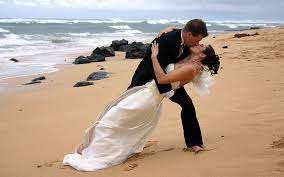 love beach romance couple wedding