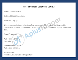 blood donation certificate importance