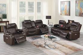 valdo power recliner sofa with console