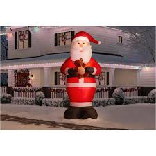 Novelty, nostalgic & classic lighting accents. Home Accents Holiday 12 Ft Giant Inflatable Santa With Led Lights 117585 The Home Depot