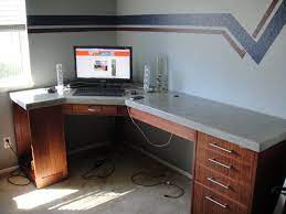 Concrete office desk organizer desktop accessories set. How To Build A Polished Concrete Desk 9 Steps With Pictures Instructables