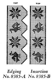 Filet Crochet Edging And Insertion Pattern 8385 Crochet