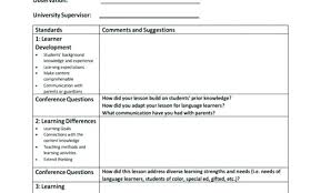 Teacher Feedback Template Try This Observation Form Practice