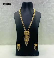 one gram gold plated long necklace set