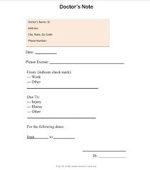 Fake Doctors Note Work Pdf Template