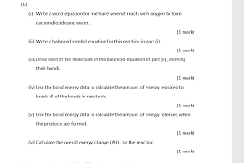 Write Word Equation For Methane When It