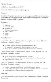 Regulatory Compliance Manager Resume Resume For It