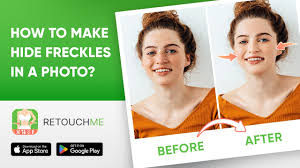 hide freckles in a photo retouchme app