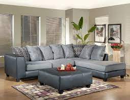 grey fabric sectional sofa w leather