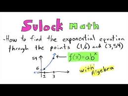 find the exponential equation through 2