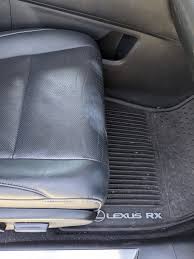 white marks on black leather seat and