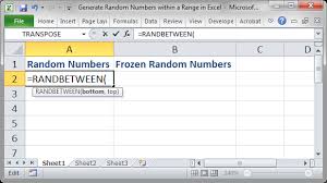 generate random numbers within a range