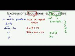 Expressions Equations Inequalities