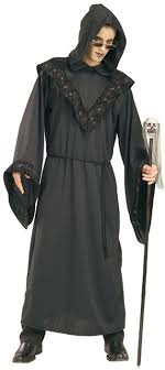 hooded black spider robe men