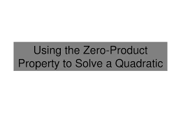 Zero Property To Solve