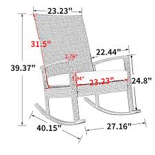 casainc modern gray rocking chair in